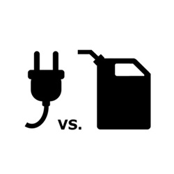 Electric plug vs gas can icons